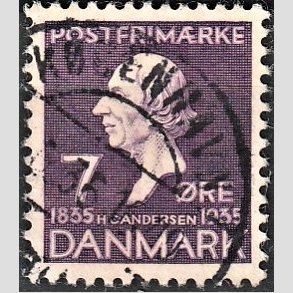 FRIM�RKER DANMARK | 1935 - AFA 224 - H. C. Andersen 7 �re lilla - Lux Stemplet 