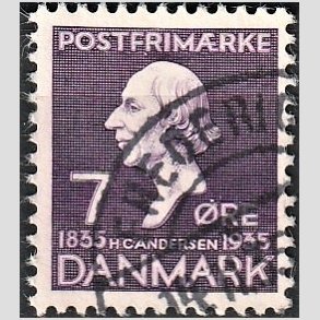 FRIM�RKER DANMARK | 1935 - AFA 224 - H. C. Andersen 7 �re lilla - Lux Stemplet