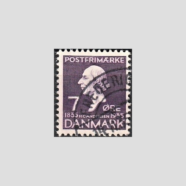 FRIMRKER DANMARK | 1935 - AFA 224 - H. C. Andersen 7 re lilla - Lux Stemplet