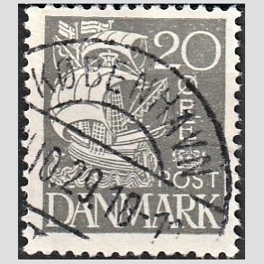 FRIM�RKER DANMARK | 1927 - AFA 170 - Karavel 20 �re gr� - Lux Stemplet 