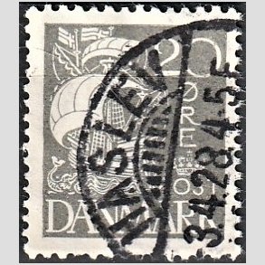 FRIM�RKER DANMARK | 1927 - AFA 170 - Karavel 20 �re gr� - Lux Stemplet 