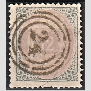 FRIM�RKER DANMARK | 1875 - AFA 26y omv. ramme - 12 �re gr�/violet - Stemplet