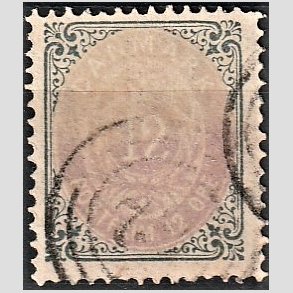 FRIM�RKER DANMARK | 1875 - AFA 26y omv. ramme - 12 �re gr�/violet - Stemplet