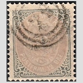 FRIM�RKER DANMARK | 1875 - AFA 26 - 12 �re gr�/violet - Stemplet