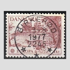 FRIM�RKER DANMARK | 1977 - AFA 635 - Europam�rke 1 Kr. r�d - Pragt Stemplet 