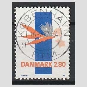 FRIM�RKER DANMARK | 1987 - AFA 877 - Kunst - 2,80 Kr. flerfarvet - Pragt Stemplet