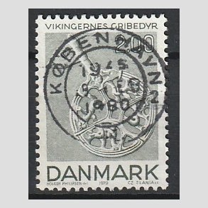 FRIM�RKER DANMARK | 1979 - AFA 685 - Vikingetiden - 2 Kr. gr�nbl� - Pragt Stemplet