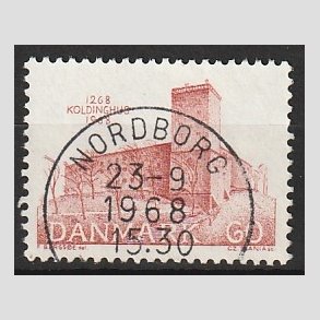 FRIM�RKER DANMARK | 1968 - AFA 471 - Koldinghus slot 700 �r - 60 �re r�d - Pragt Stemplet Nordborg