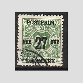 FRIMRKER DANMARK | 1918 - AFA 90 - 27 re/20 re grn provisorium - Stemplet