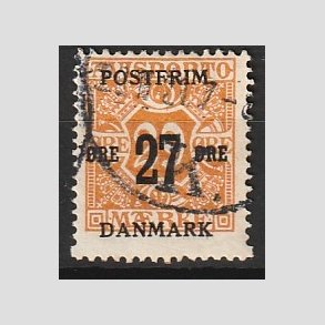 FRIMRKER DANMARK | 1918 - AFA 91 - 27 re/29 re orange provisorium - Stemplet
