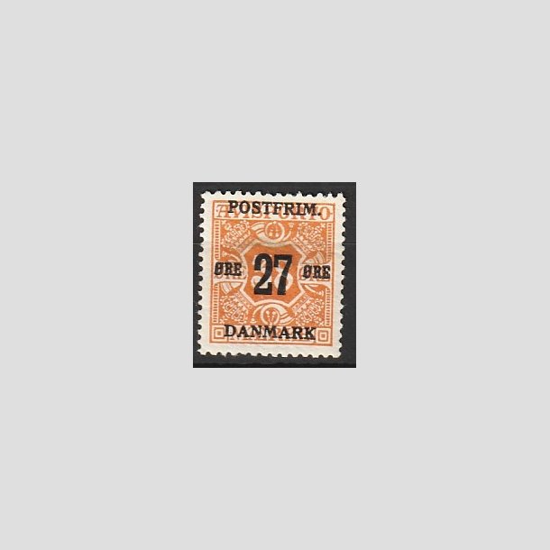 FRIMRKER DANMARK | 1918 - AFA 92 - 27 re/38 re orange provisorium - Ubrugt