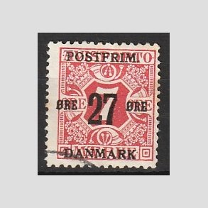 FRIMRKER DANMARK | 1918 - AFA 87 - 27 re/7 re rd provisorium - Stemplet