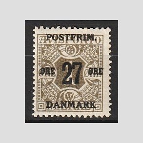 FRIMRKER DANMARK | 1918 - AFA 85 - 27 re/1 re olivengr provisorier - Ubrugt