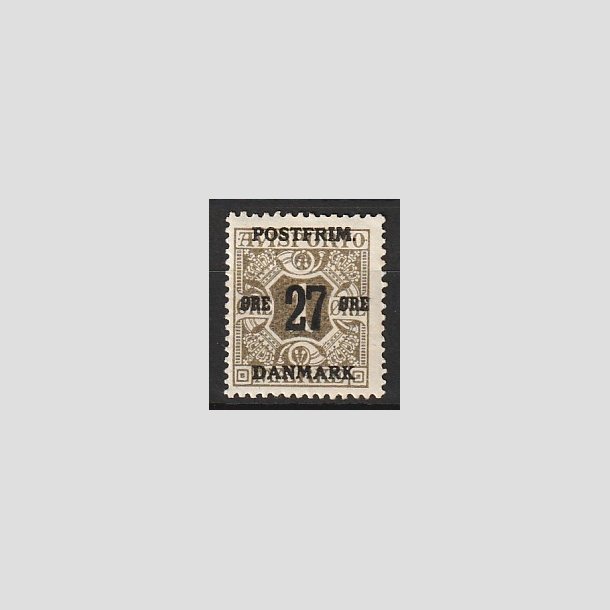 FRIMRKER DANMARK | 1918 - AFA 85 - 27 re/1 re olivengr provisorier - Ubrugt