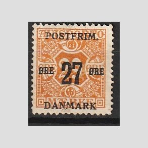 FRIMRKER DANMARK | 1918 - AFA 91 - 27 re/29 re orange provisorium - Ubrugt