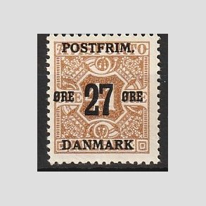 FRIMRKER DANMARK | 1918 - AFA 93 - 27 re/41 re brun provisorium - Ubrugt
