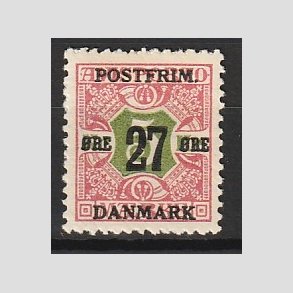FRIMRKER DANMARK | 1918 - AFA 96 - 27 re/5 Kr. rd/grn - Ubrugt