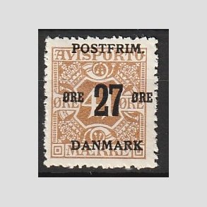 FRIMRKER DANMARK | 1918 - AFA 93 - 27 re/41 re brun provisorium - Postfrisk