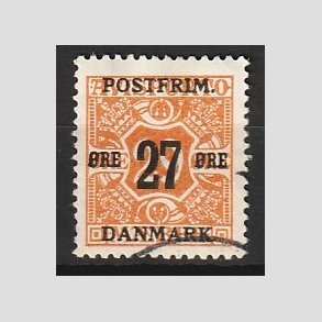 FRIMRKER DANMARK | 1918 - AFA 91 - 27 re/29 re orange provisorium - Stemplet