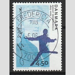 FRIM�RKER DANMARK | 2005 - AFA 1432 - August Bournonville - 4,50 Kr. flerfarvet - Pragt Stemplet Fredericia