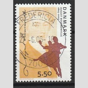 FRIM�RKER DANMARK | 2005 - AFA 1433 - August Bournoneville - 5,50 Kr. flerfarvet - Pragt Stemplet