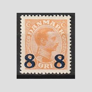 FRIMRKER DANMARK | 1921-22 - AFA 118 - 8 8/7 re orange provisorier - Postfrisk