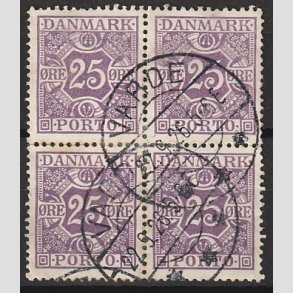 FRIMRKER DANMARK | 1926-27 - AFA 18 - 25 re violet i Fire-blok - Stemplet