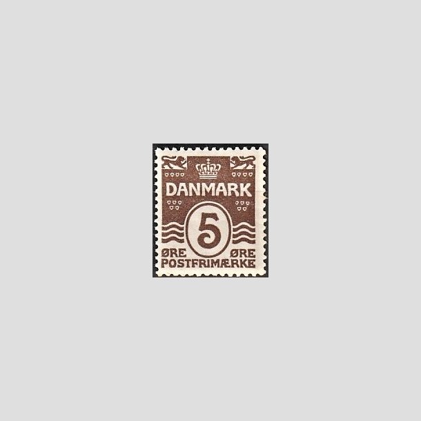 FRIMRKER DANMARK | 1921-22 - AFA 122 - Blgelinie 5 re brun - Postfrisk