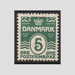 FRIM�RKER DANMARK | 1912 - AFA 64 - B�lgelinie 5 �re m�rkgr�n - Postfrisk