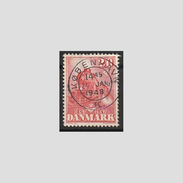FRIMRKER DANMARK | 1947 - AFA 303 - Danske jernbane 100 r - 20 re rd - Lux Stemplet