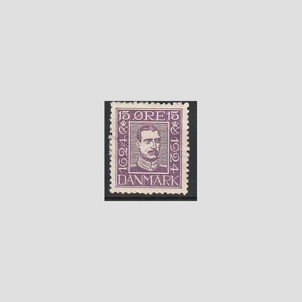 FRIMRKER DANMARK | 1924 - AFA 136 - Postjubilum 15 re violet - Postfrisk