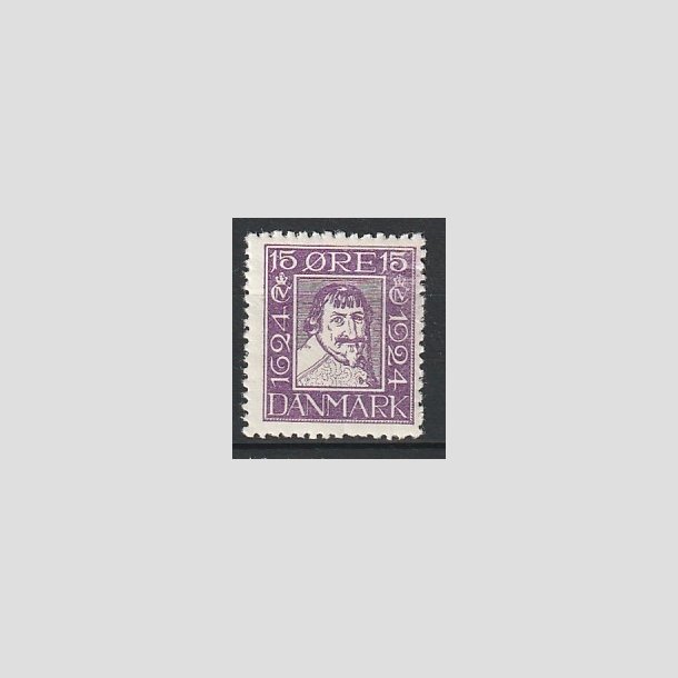 FRIMRKER DANMARK | 1924 - AFA 138 - Postjubilum 15 re violet - Postfrisk