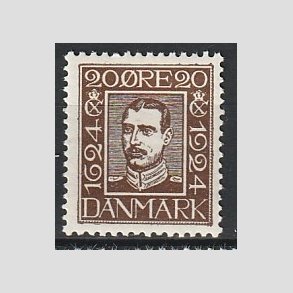 FRIM�RKER DANMARK | 1924 - AFA 143 - Postjubil�um 20 �re brun - Postfrisk