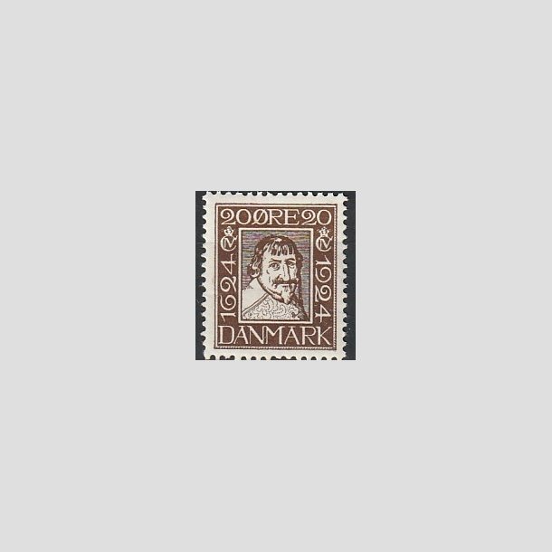 FRIMRKER DANMARK | 1924 - AFA 142 - Postjubilum 20 re brun - Postfrisk