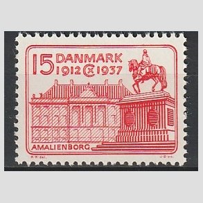 FRIMRKER DANMARK | 1937 - AFA 241 - Chr. X 25 re jubilum 15 re rd - Postfrisk