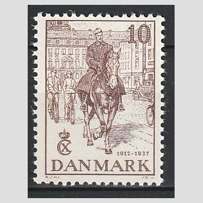 FRIMRKER DANMARK | 1937 - AFA 240 - Chr. X 25 re jubilum 10 re brun - Postfrisk