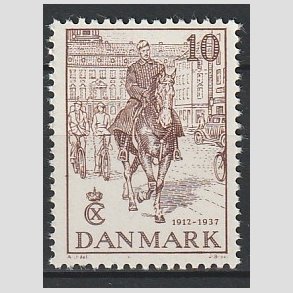 FRIMRKER DANMARK | 1937 - AFA 240 - Chr. X 25 re jubilum 10 re brun - Postfrisk