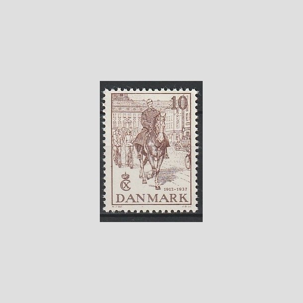 FRIMRKER DANMARK | 1937 - AFA 240 - Chr. X 25 re jubilum 10 re brun - Postfrisk