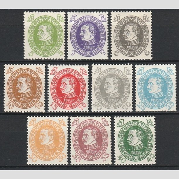 FRIMRKER DANMARK | 1930 - AFA 186-195 - Chr. X 60 r i komplet st - Ubrugt