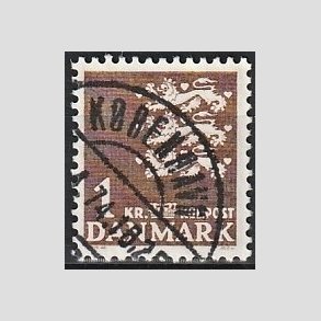 FRIMRKER DANMARK | 1946-47 - AFA 293 - Rigsvben 1,00 Kr. brun - Lux Stemplet