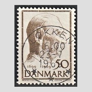 FRIM�RKER DANMARK | 1969 - AFA 480 - Fredrik IX 70 �r - 50 �re brun - Pragt Stemplet L�kken