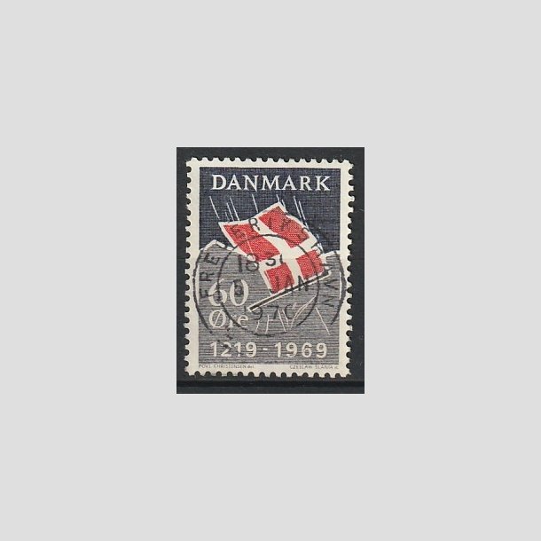 FRIMRKER DANMARK | 1969 - AFA 484 - Dannebrog 750 r - 60 re mrkbl/gr/rd - Pragt Stemplet