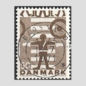 FRIMRKER DANMARK | 1970 - AFA 494 - Trafiksikkerhed - 50 re brun - Pragt Stemplet Bagsvrd