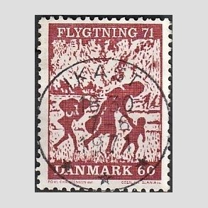 FRIM�RKER DANMARK | 1971 - AFA 511 - Flygtning 71 - 60 �re brunkarmin - Pragt Stemplet Ikast