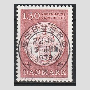 FRIM�RKER DANMARK | 1979 - AFA 673 - K�benhavns universitet 500 �r - 1,30 Kr. r�d - Pragt Stemplet Esbjerg