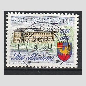 FRIM�RKER DANMARK | 1986 - AFA 856 - Sor� Akadami 400 �r - 2,80 Kr. flerfarvet - Pragt Stemplet