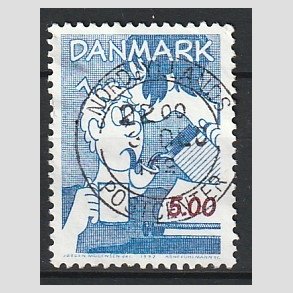 FRIM�RKER DANMARK | 1992 - AFA 1031 - Danske tegneseriefigurer - 5,00 Kr. bl�/r�d - Pragt Stemplet