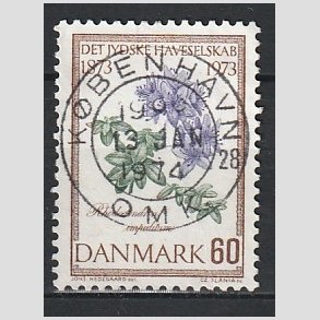 FRIM�RKER DANMARK | 1973 - AFA 545 - Jydske Haveselskab 100 �r - 60 �re dybviolet/gr�n/brun - Pragt Stemplet