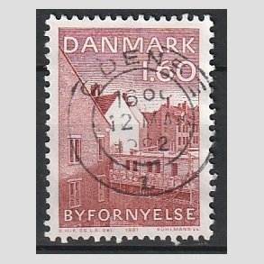 FRIM�RKER DANMARK | 1981 - AFA 735 - Byfornyelse - 1,60 Kr. r�d - Pragt Stemplet