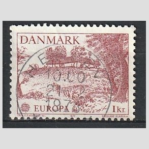 FRIM�RKER DANMARK | 1977 - AFA 635 - Europam�rker - 1,00 Kr. r�d - Pragt Stemplet
